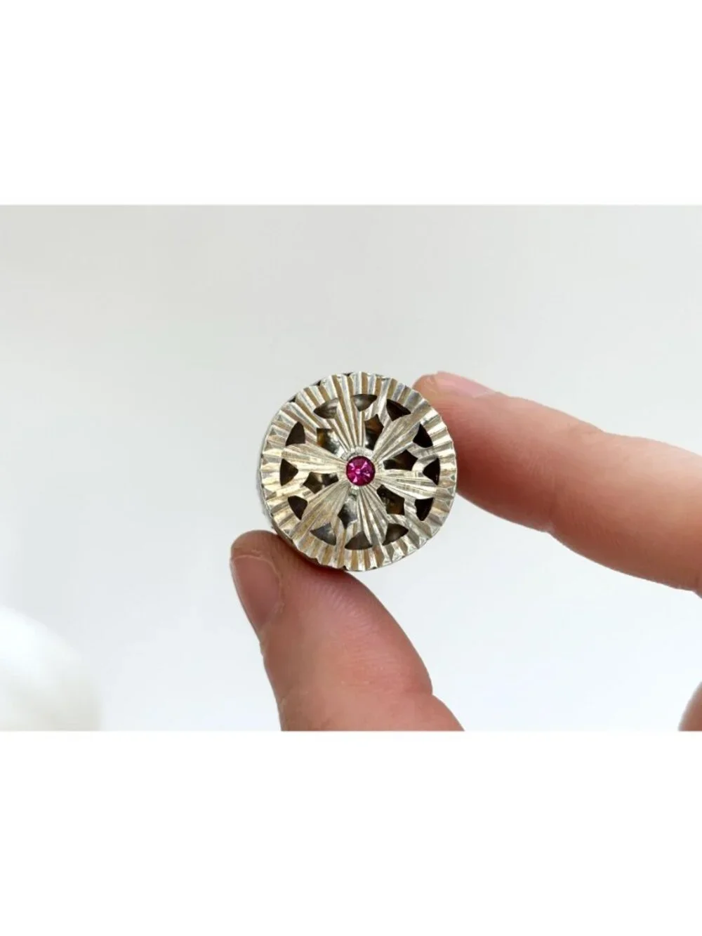 Dehli, India Made Silver Toned Filigree Vintage Trinket Box | Jewelry Box